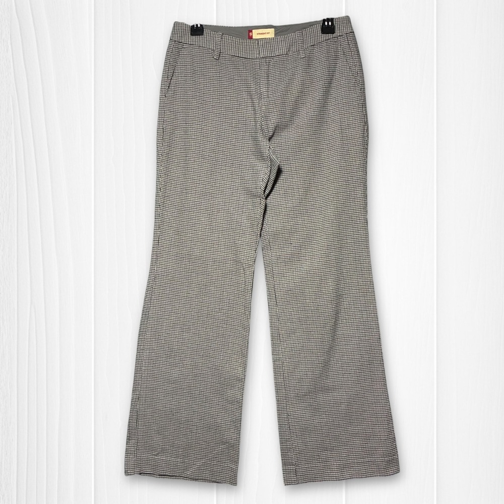 GAP Favorite Straight Fit Wide leg Trousers Houndstooth Pattern Women's‎ 2